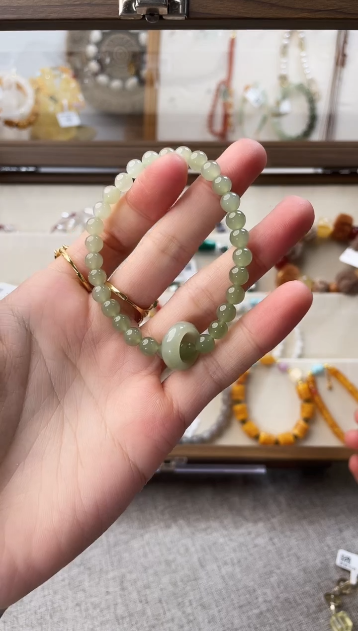 未镶嵌手串和田玉渐变河田御手串（多样性发一）