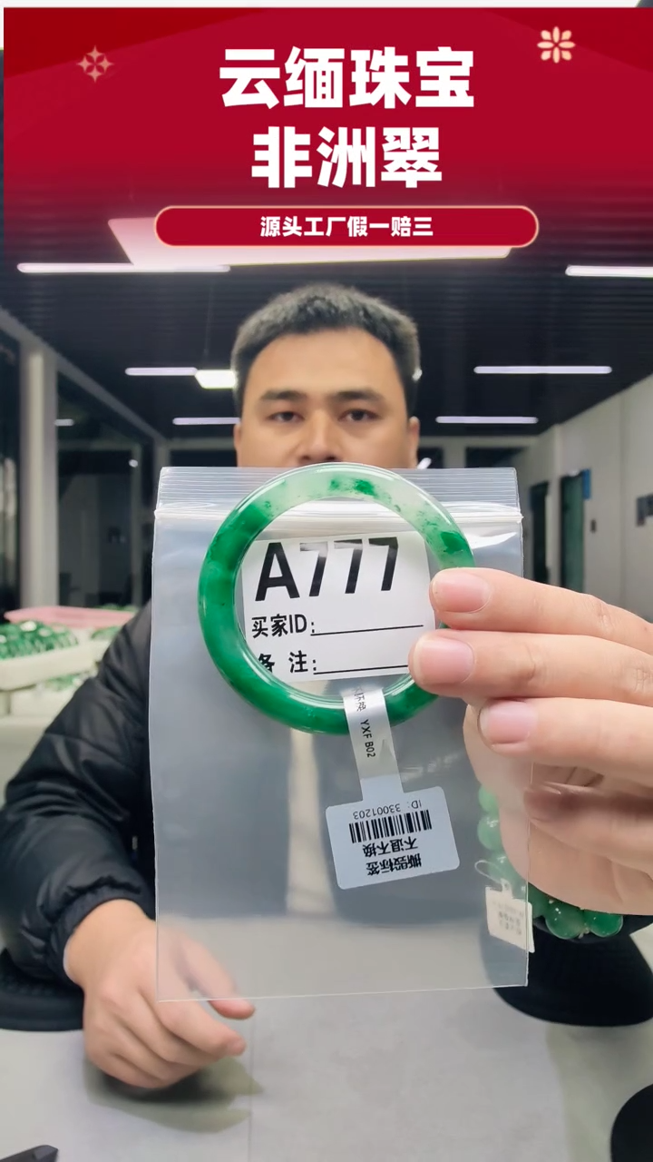 未镶嵌手镯石英质玉（非洲翠）54圈口A777