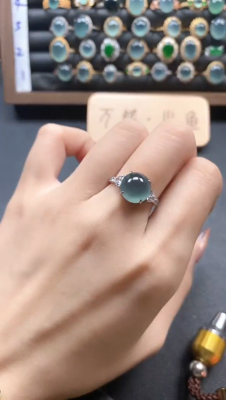银S925镶嵌戒指翡翠51511