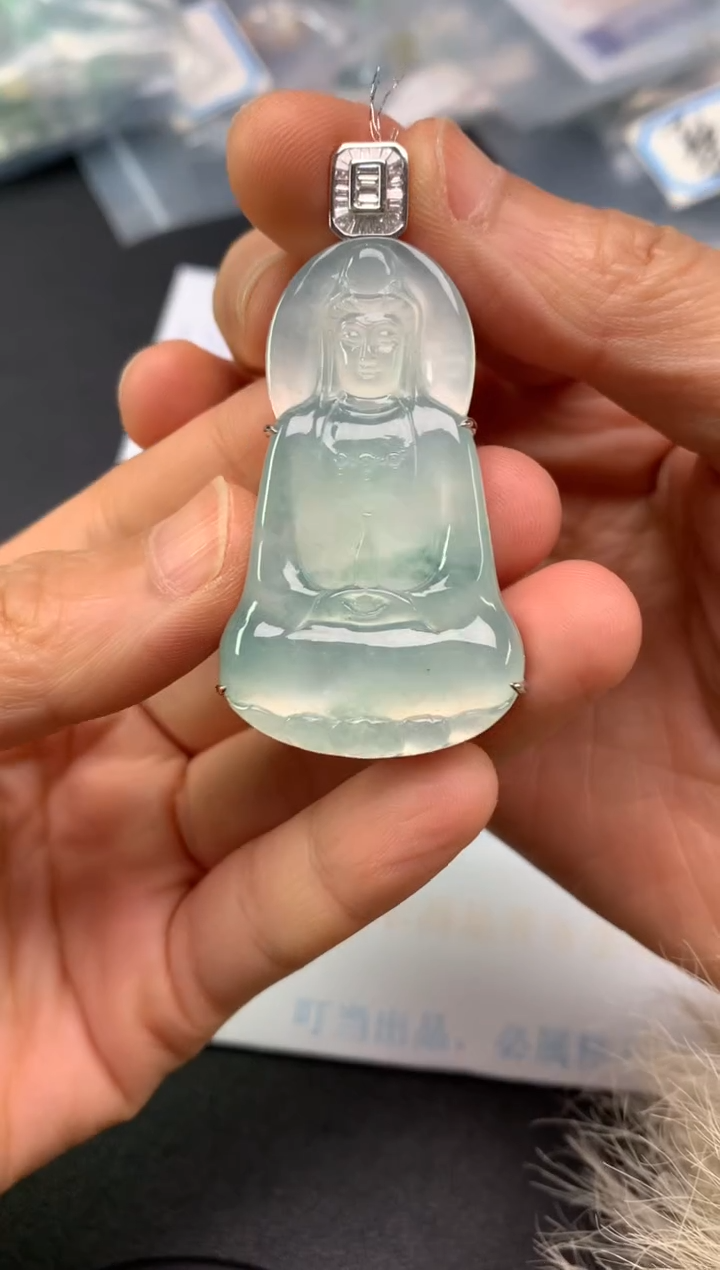 【闪购商品】翡翠颈饰18K金镶嵌天然缅甸A货翡翠  联系客服链接！！！