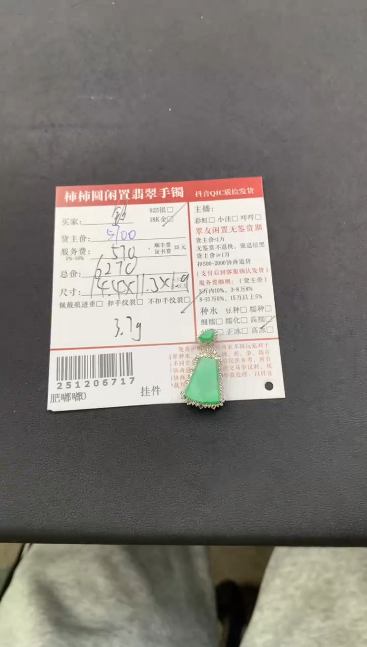颈饰18K金镶嵌翡翠姐姐251206717