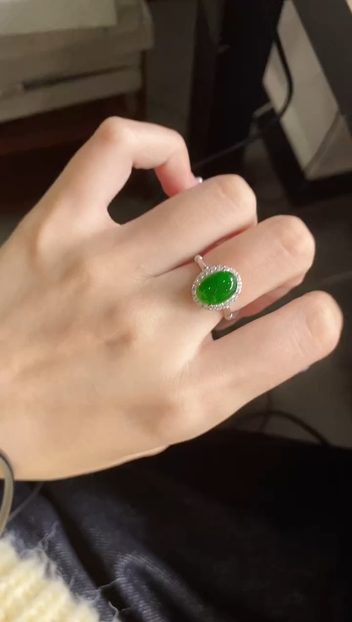【闪购商品】翡翠戒指银S925镶嵌51151