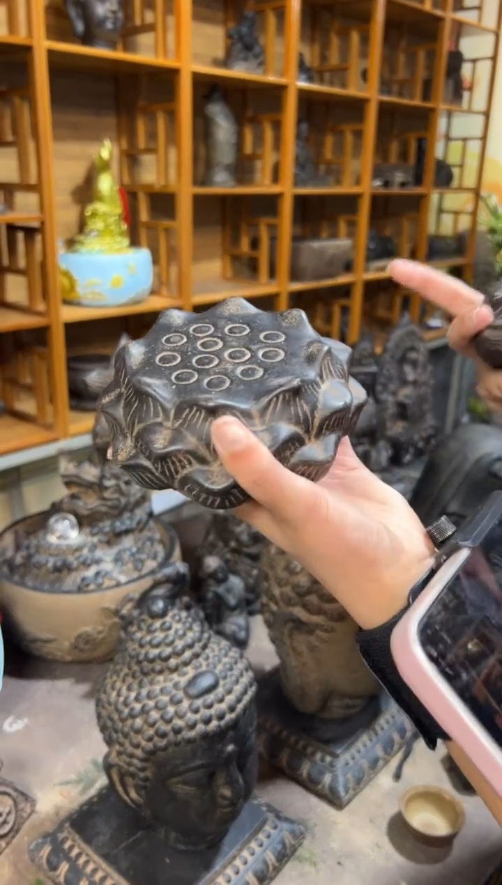 陶土【火山泥】莲蓬实心底座