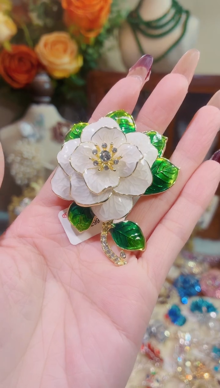 合成立方氧化锆铜合金国风山茶花