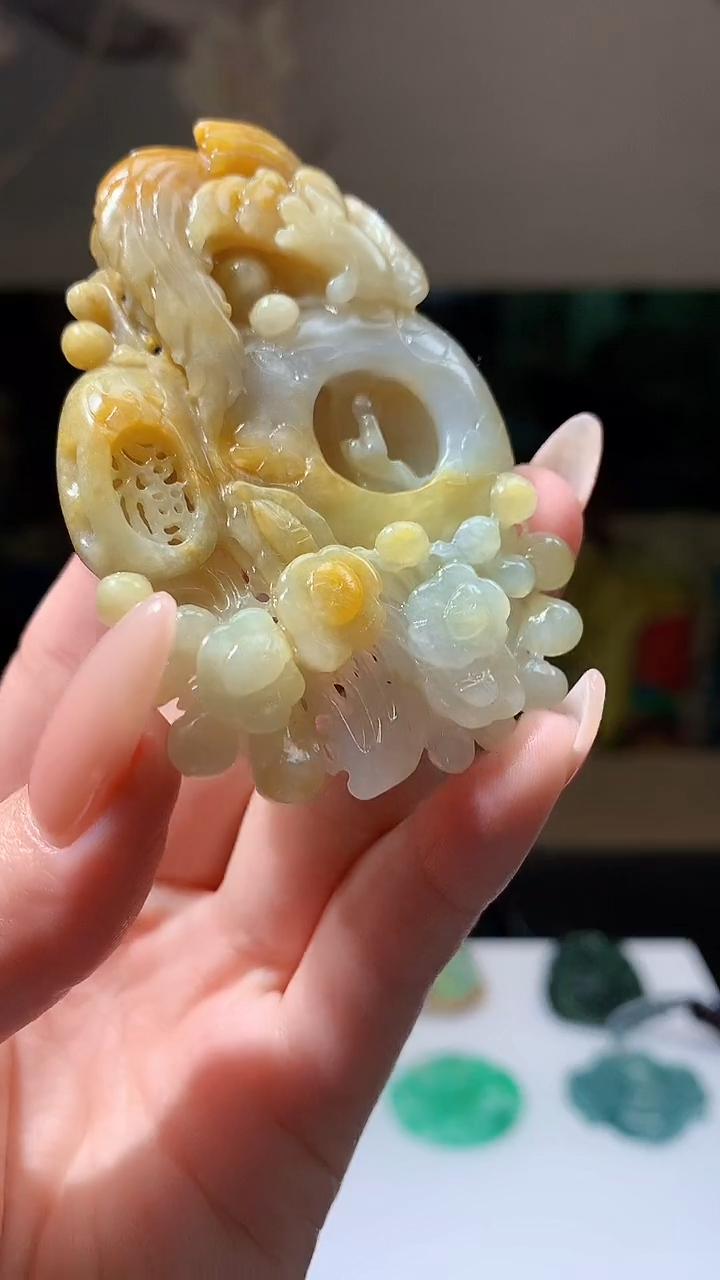 【闪购商品】定制翡翠未镶嵌5143jj-毛货挂件38