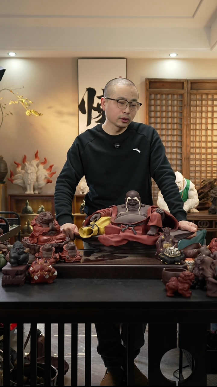 小*弥勒雕塑茶宠摆件