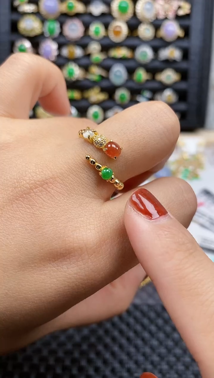 银S925镶嵌戒指翡翠25