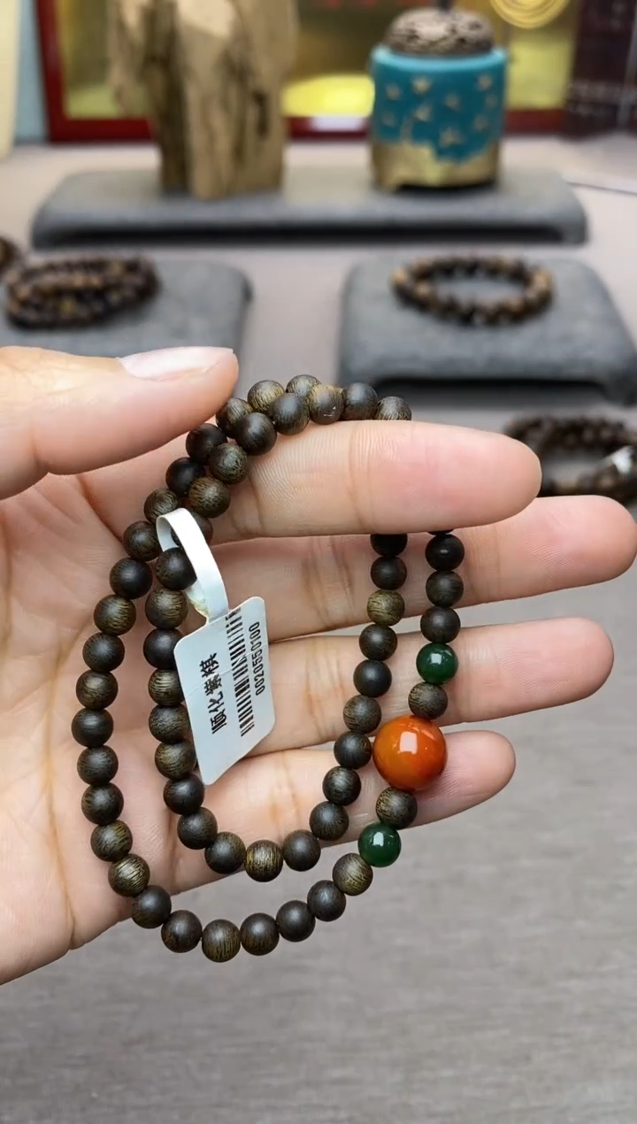 【闪购商品】沉香手串越南顺化紫棋糖结料0.5双圈沉水＋配饰