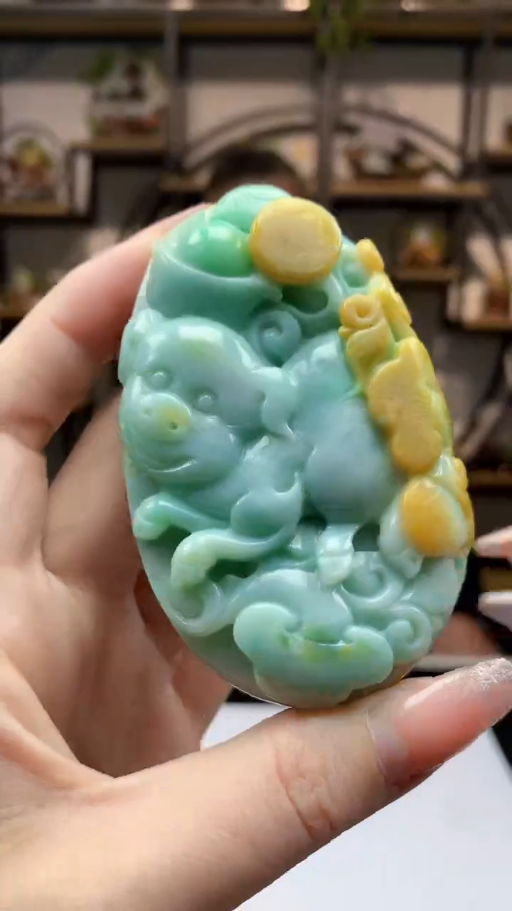 【闪购商品】定制翡翠未镶嵌1063ry-毛货挂件24