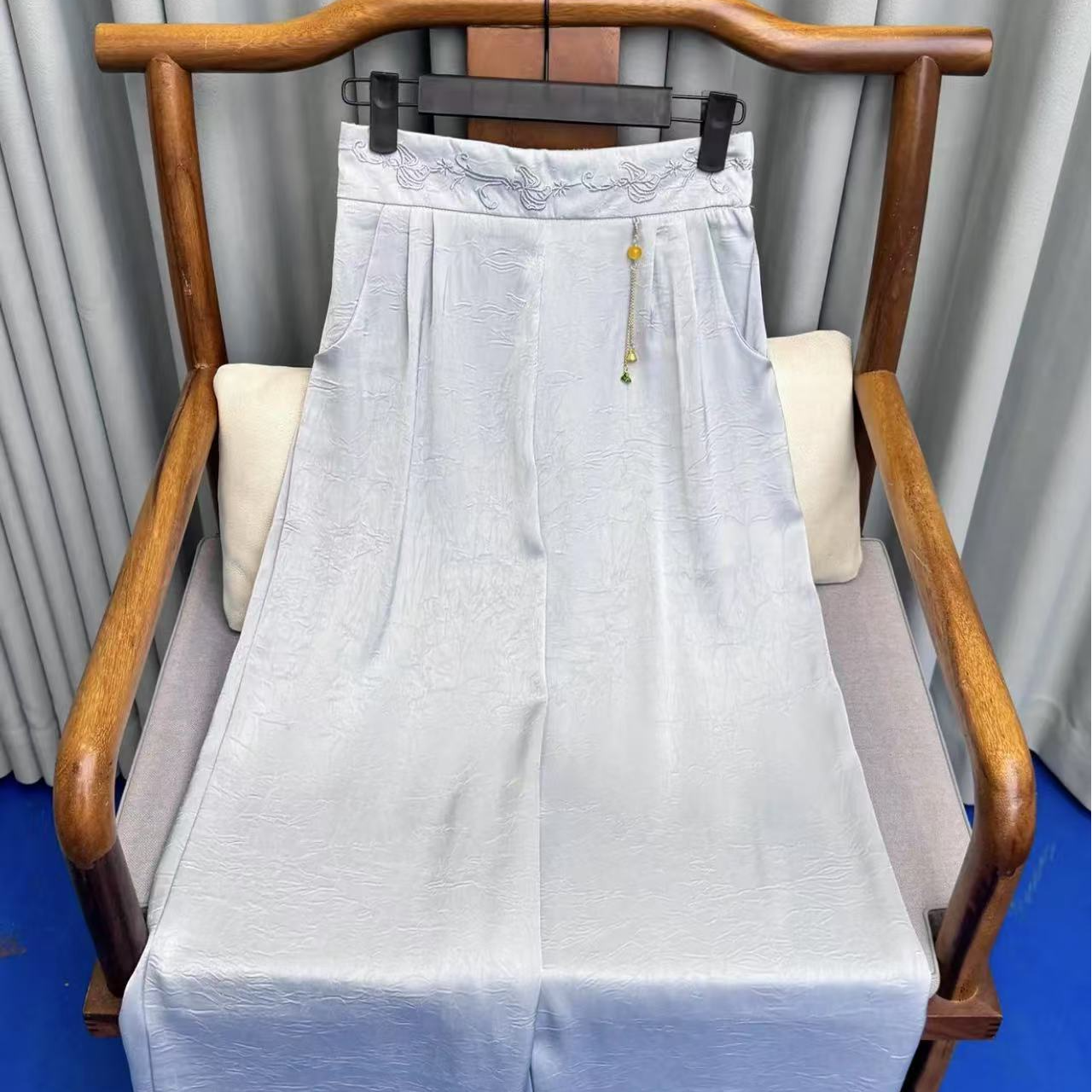 【清溪】（直筒裤）夏季薄款透气宽松女士休闲长裤松紧腰百搭长裤