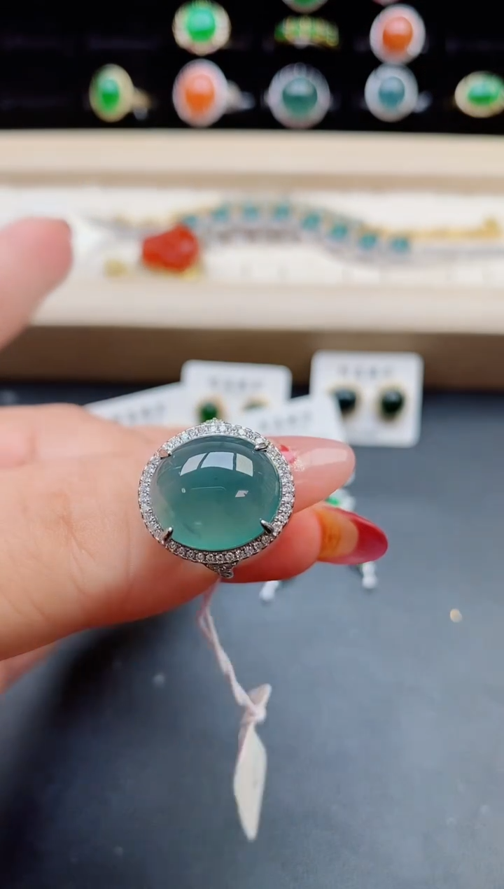 【闪购商品】翡翠戒指银S925镶嵌5080550