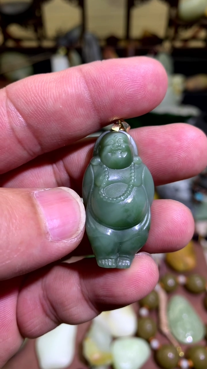 【闪购商品】和田玉颈饰合金俄料鸭蛋青碧玉佛