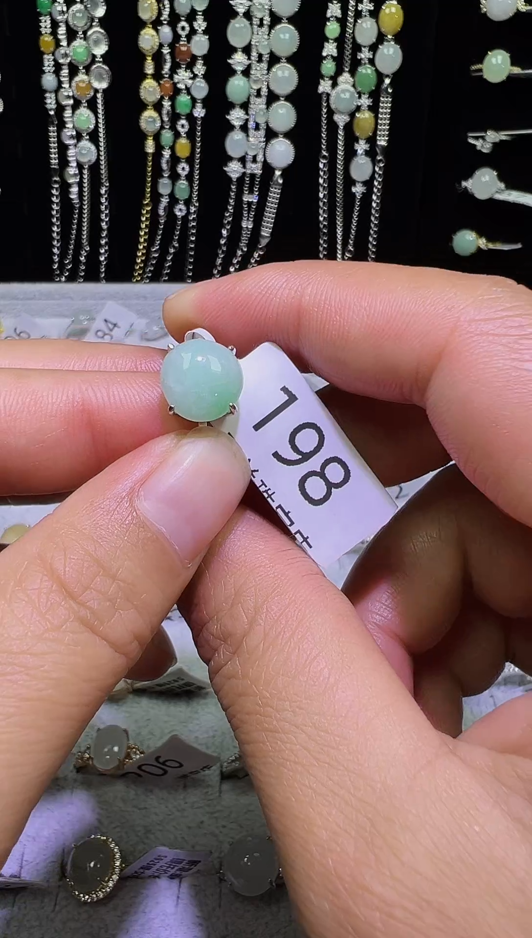 银S925镶嵌戒指翡翠戒指