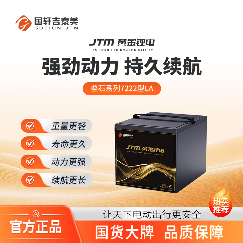 国轩高科黄金锂电垒石72V20AH(1200瓦以下电机可用）