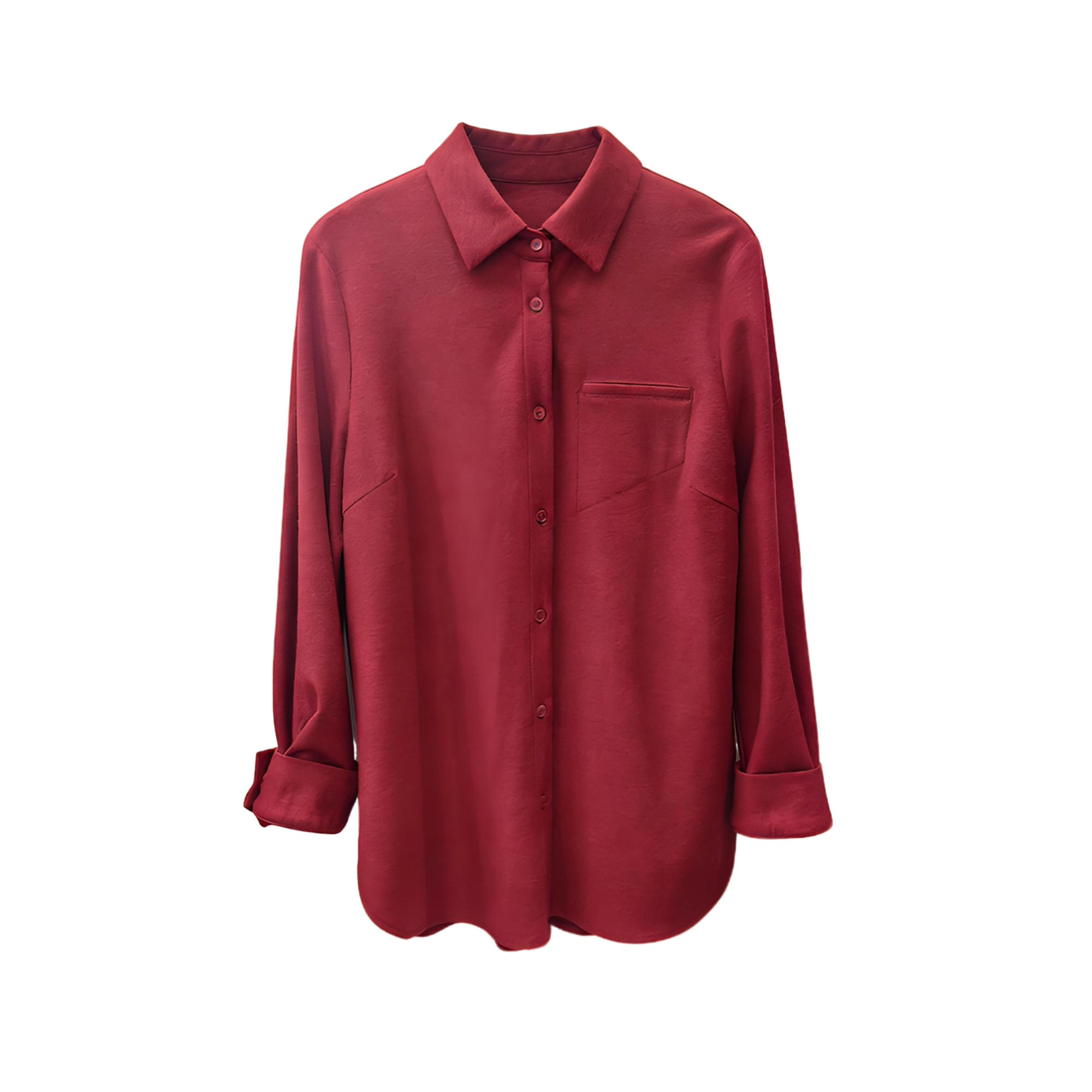 新年必备！百搭显瘦气质高级宽松型红色保暖柔软羊毛衬衫01010