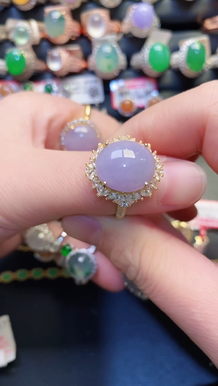 银S925镶嵌戒指翡翠天*~天然