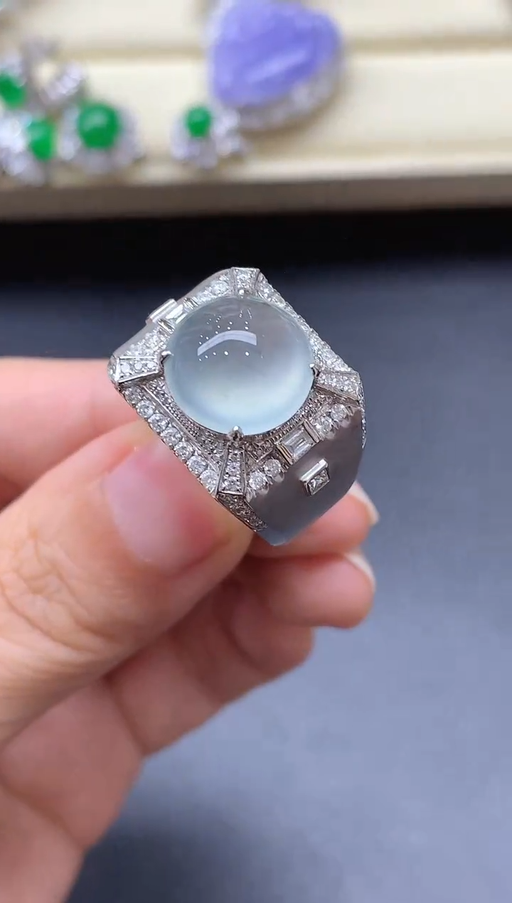 18K金镶嵌戒指翡翠739-中国好珍宝