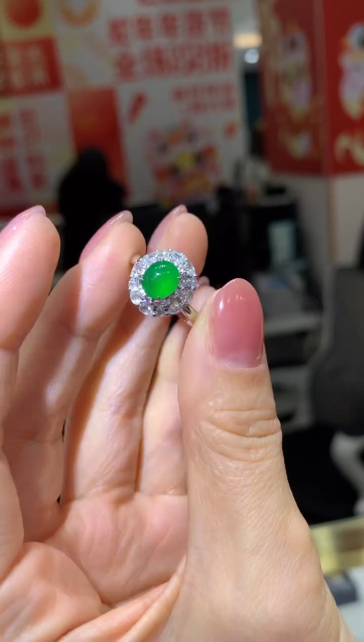 【闪购商品】翡翠戒指18K金镶嵌|不退不换