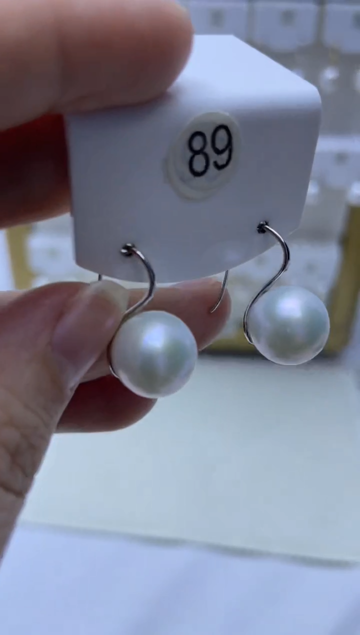银S925镶嵌耳饰淡水珍珠89