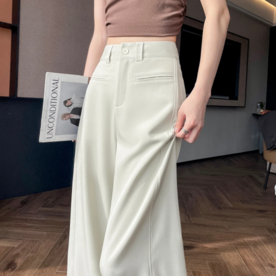 【现货+运费险】西装阔腿裤高腰显瘦宽松时尚垂感百搭设计感2588