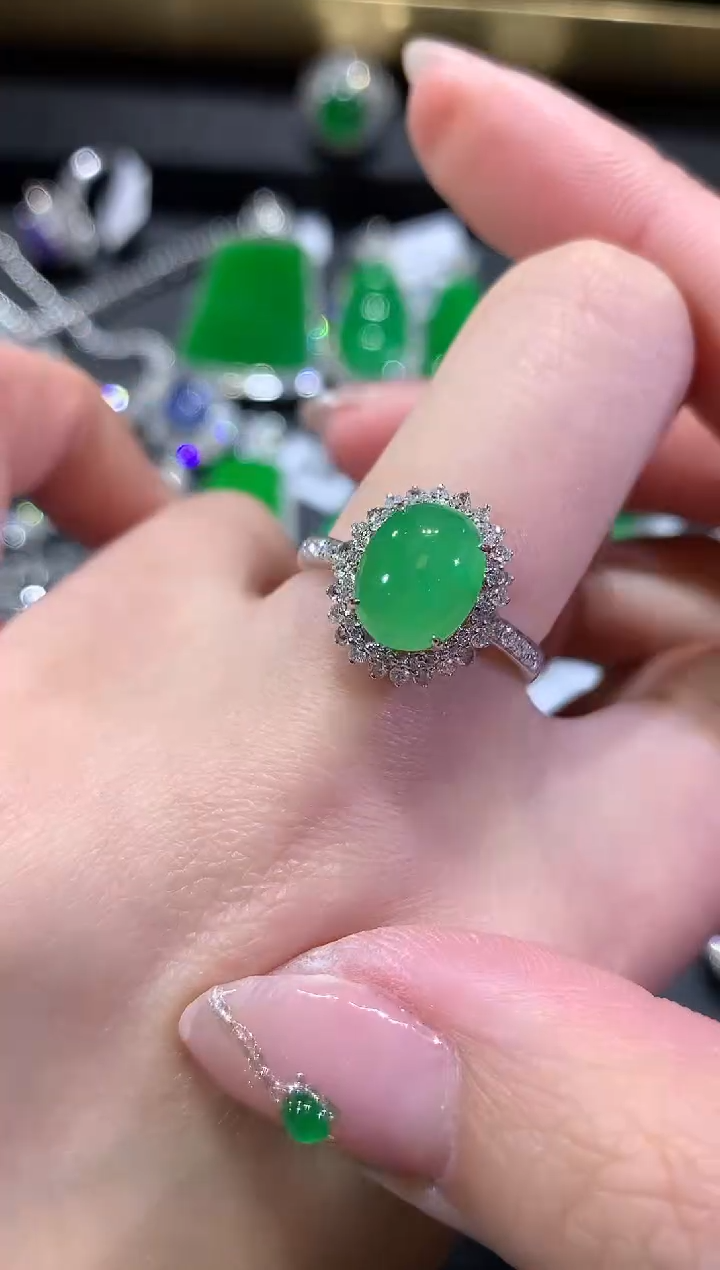 【闪购商品】翡翠戒指18K金镶嵌150-戒指