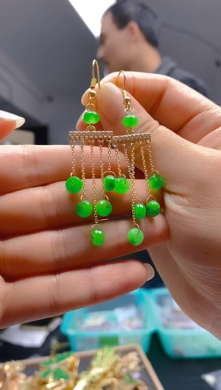 【闪购商品】翡翠耳饰合金0105翡翠耳钩