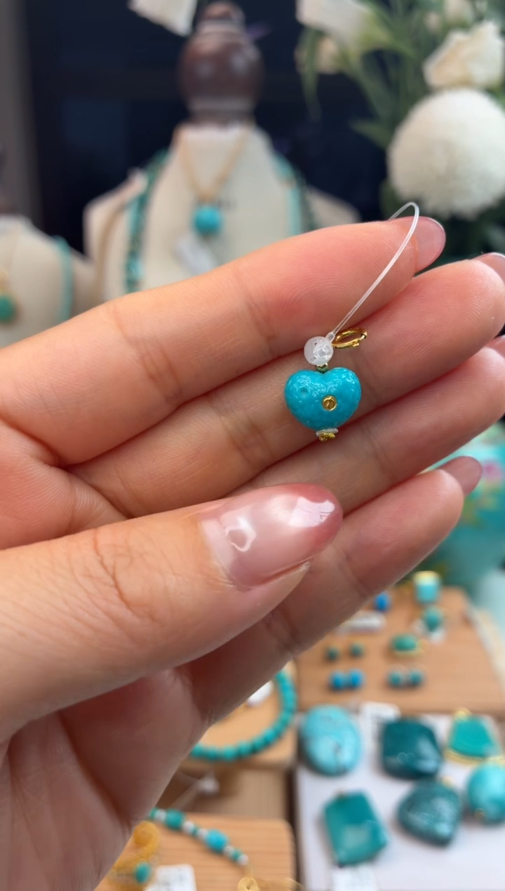 18K金镶嵌绿松石吊坠(不含链)1