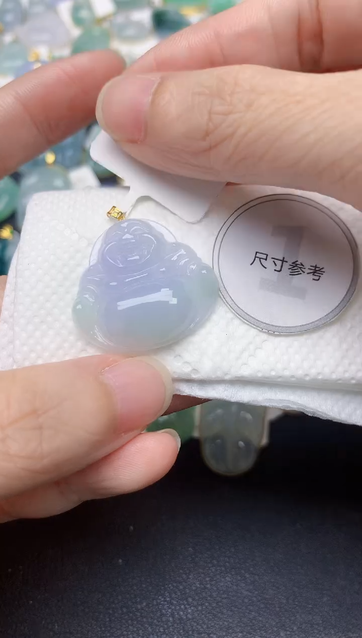 颈饰18K金镶嵌翡翠天然缅甸A货翡翠