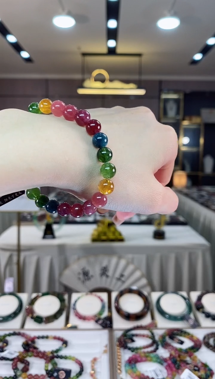 【闪购商品】碧玺单圈手串8mm+未镶嵌一物一证dan