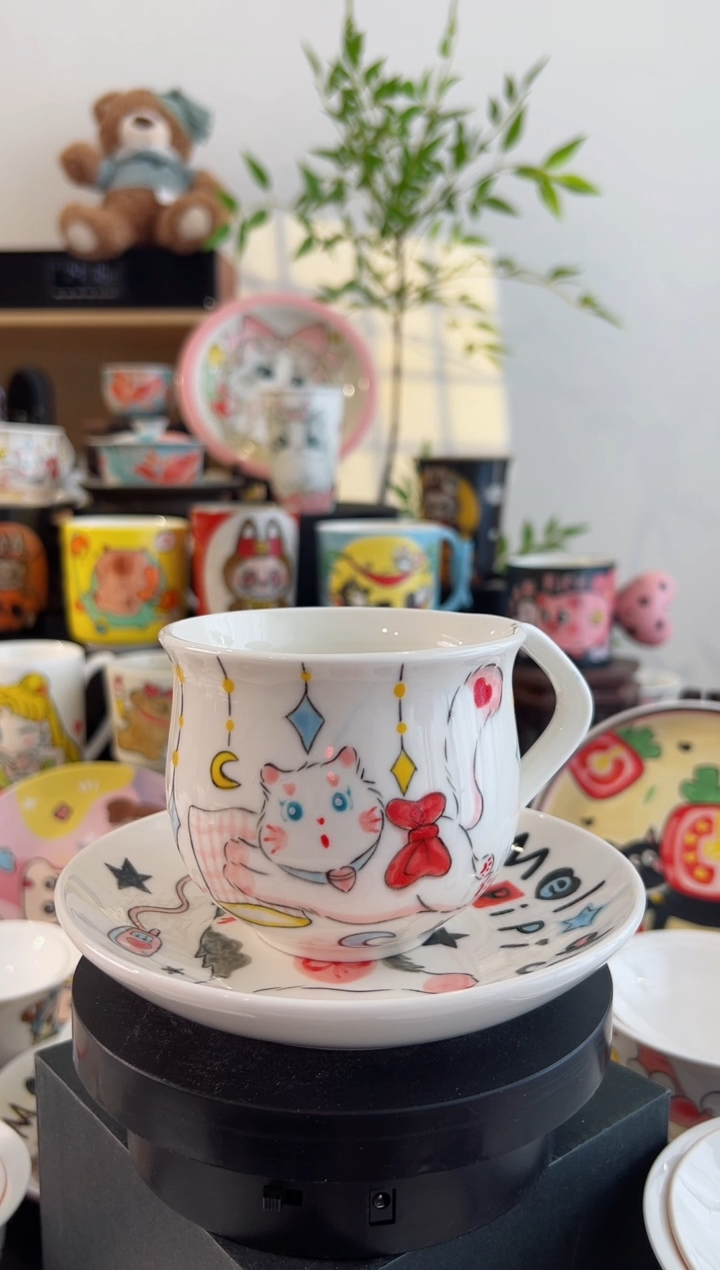 【闪购商品】摆件手工手绘陶瓷小杯杯