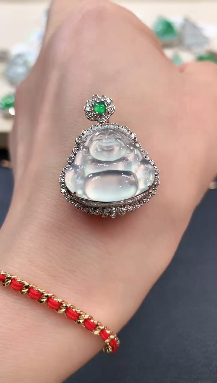 【闪购商品】翡翠吊坠(不含链)18K金镶嵌n51     