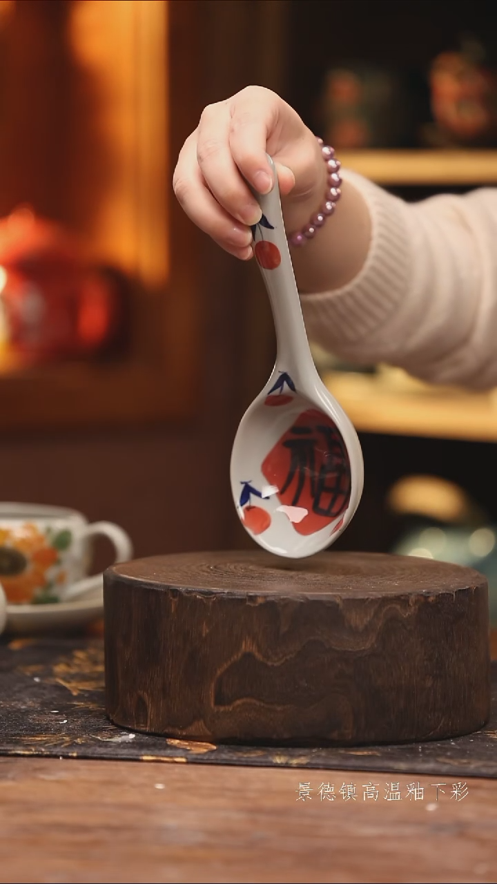 陶瓷景德镇高温釉下手绘陶瓷@L532@