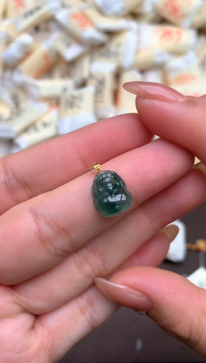 【闪购商品】翡翠挂件18K金镶嵌 —   