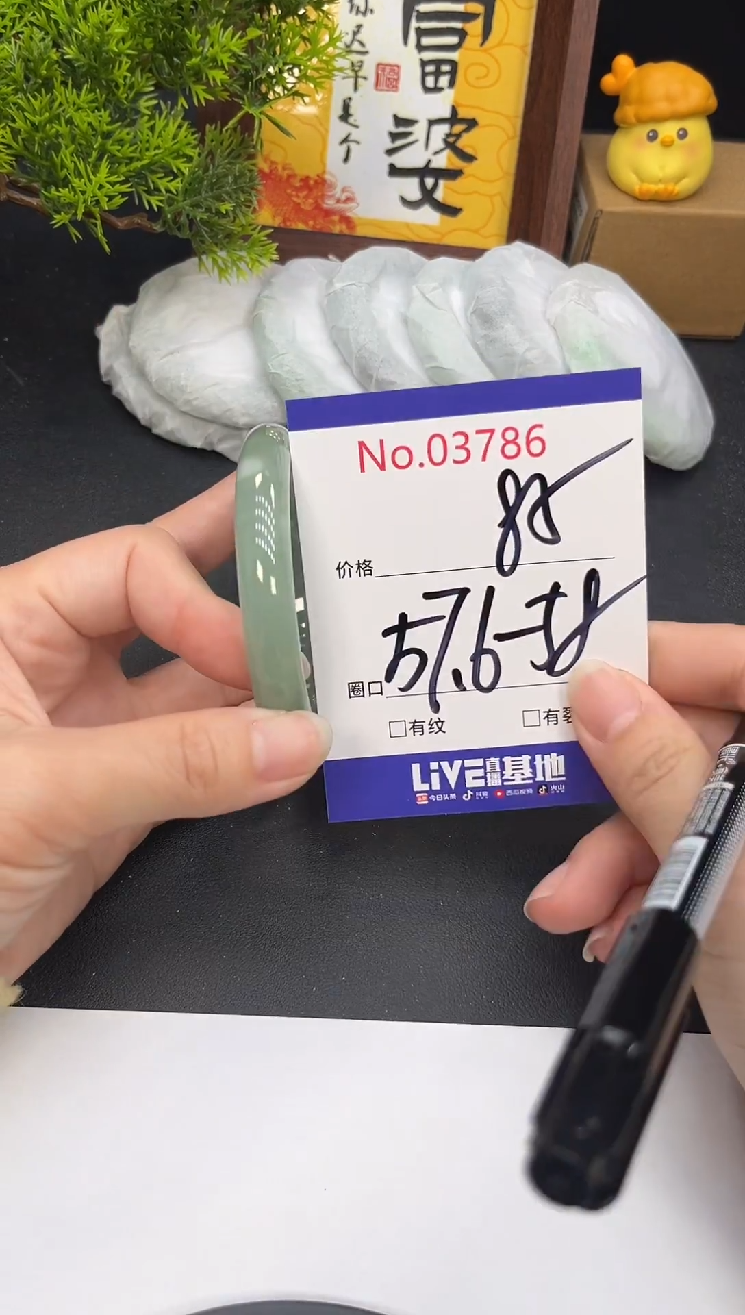 未镶嵌手镯翡翠3786