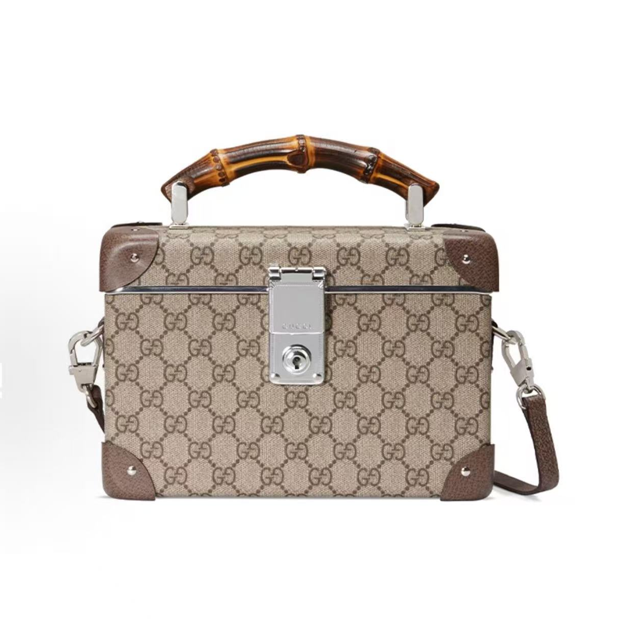 99新 GUCCI/古驰 古驰老花斜跨盒子包/D174