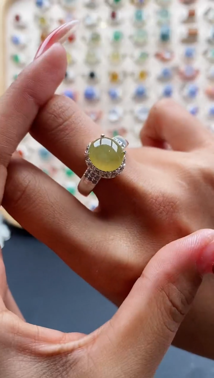 【闪购商品】翡翠戒指未镶嵌缅甸天然A货翡翠444 7+9