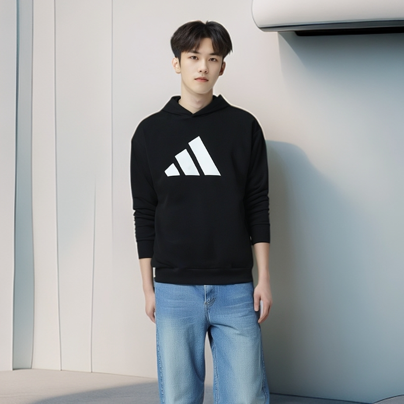 【门店新品】adidas/阿迪达斯卫衣男新款运动大标连帽卫衣JN4857