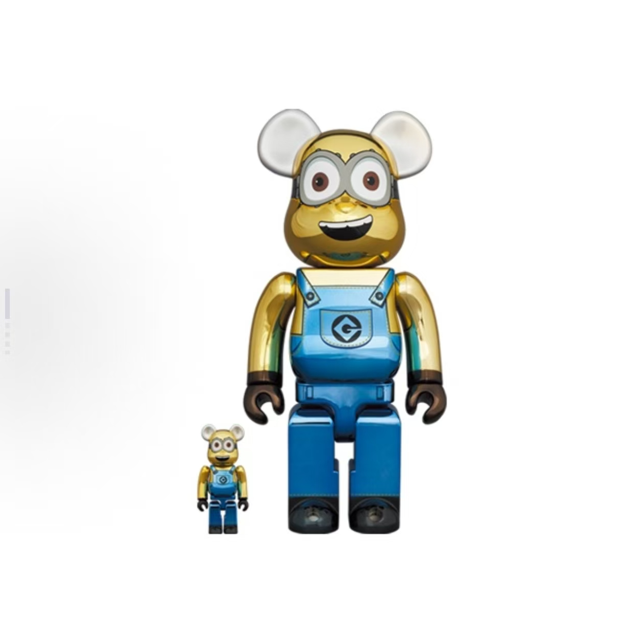 【小白】beabrick 积木熊Dave 电镀小黄人 400% 潮流玩具