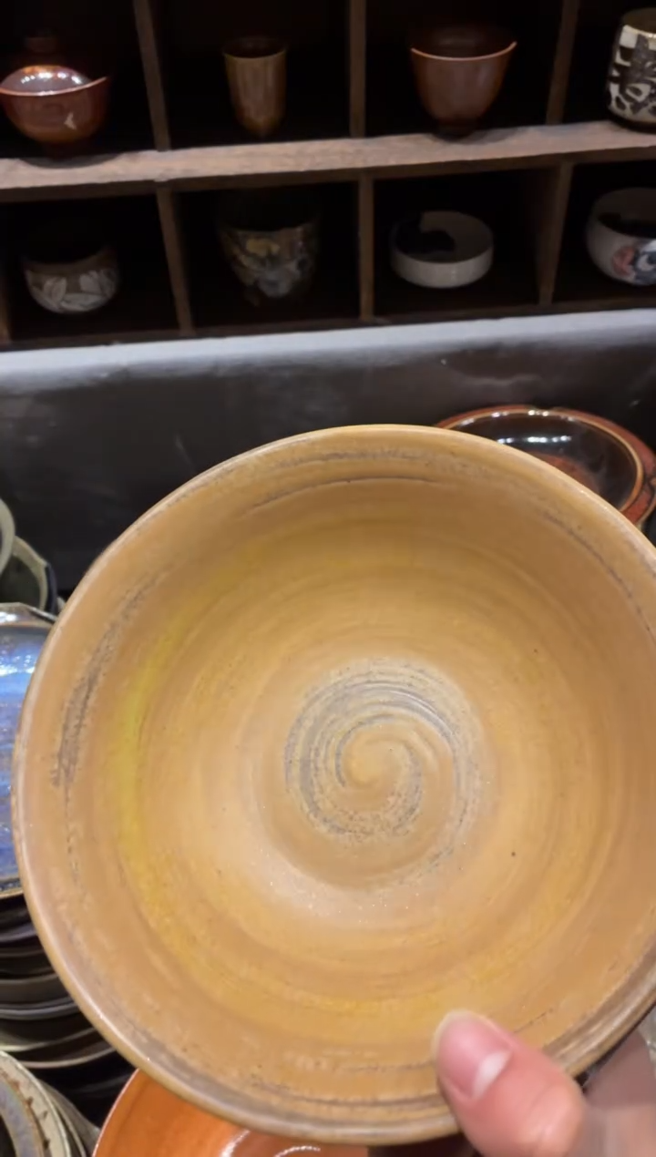 瓷片.*829黄色手工盘1个