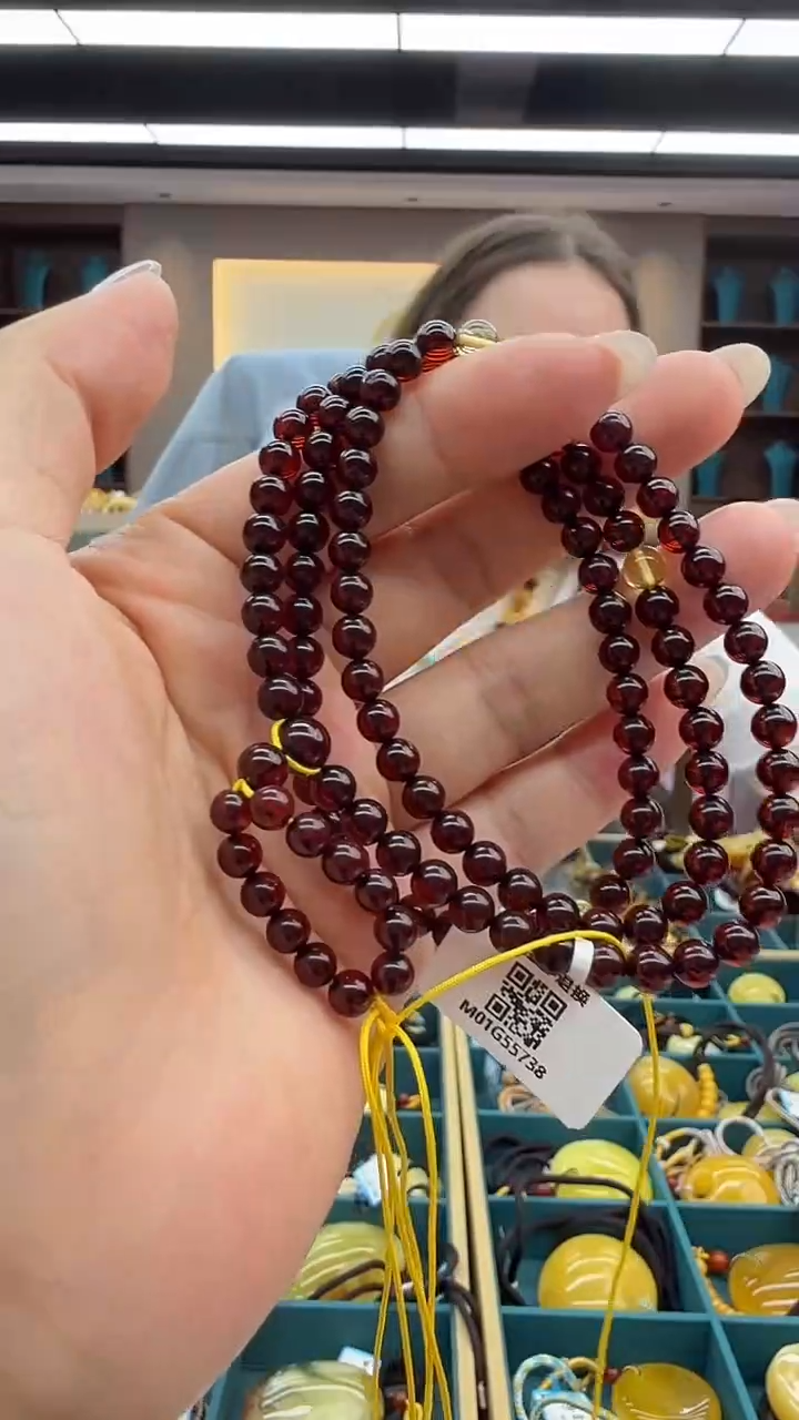 琥珀颈饰未镶嵌32秒拍号 假一罚三 5mm