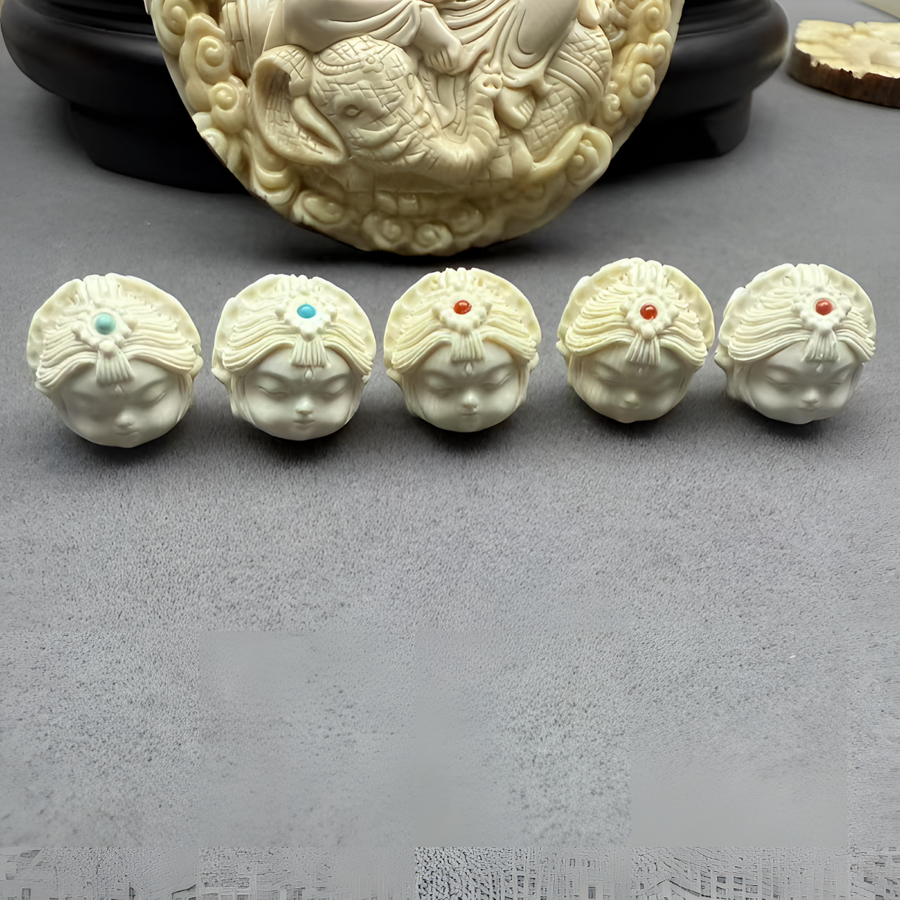 猛犸象牙玉龙极润5A扎基配饰纯手工文玩配饰全品无暇一等冰料