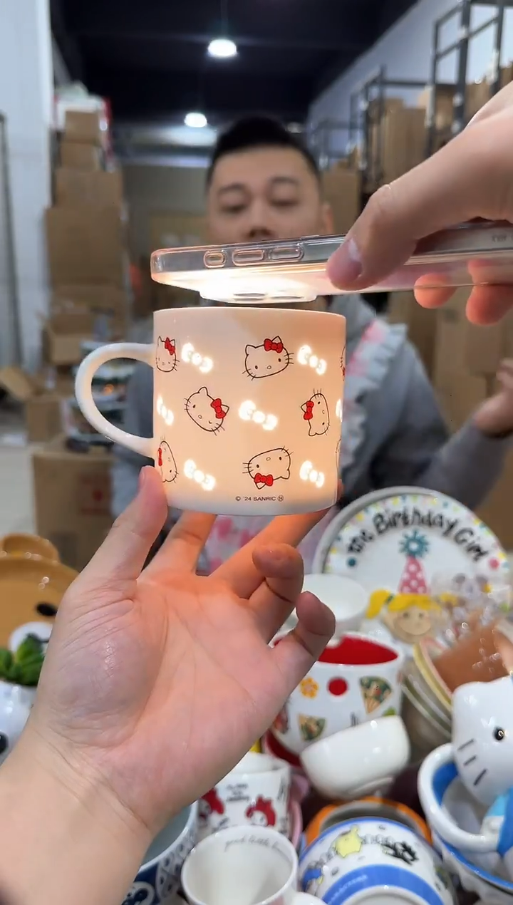 瓷片kt猫镂空水杯