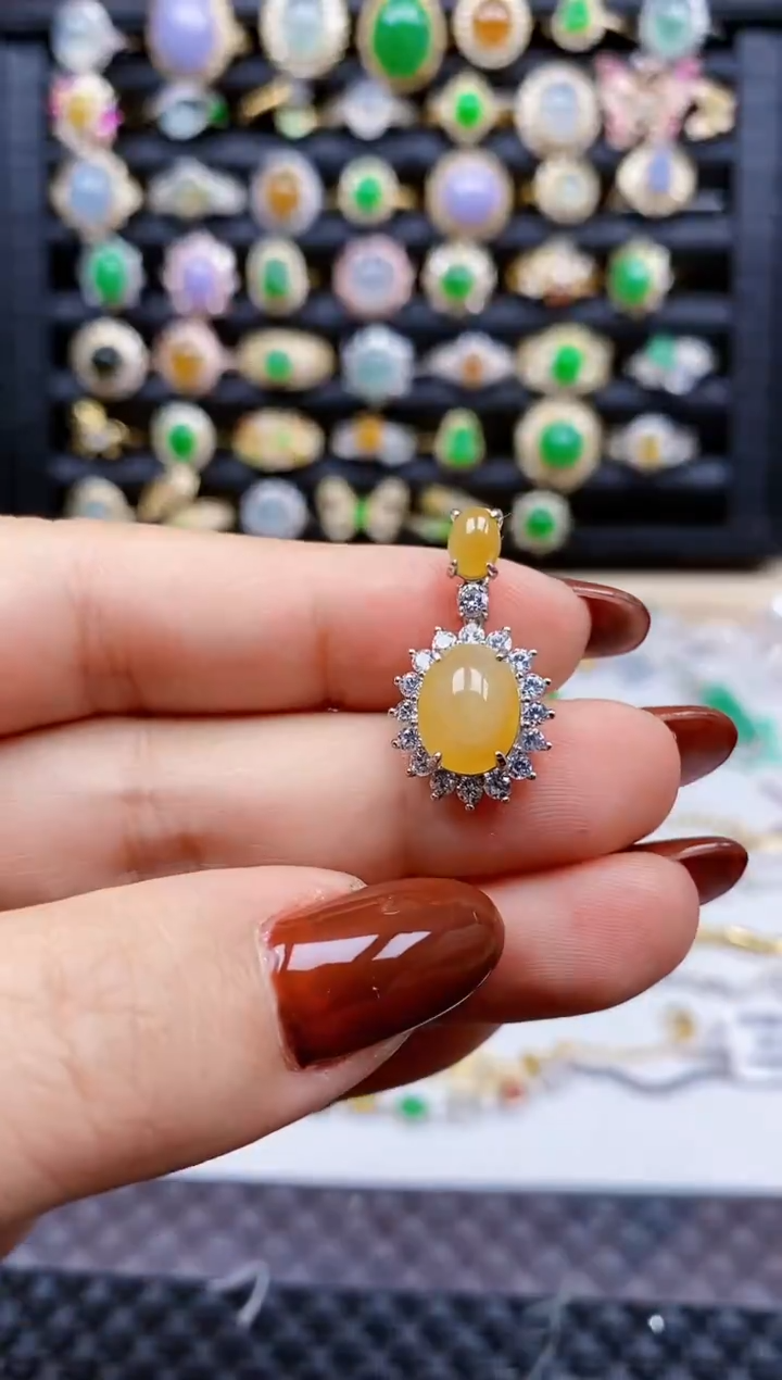 银S925镶嵌戒指翡翠304