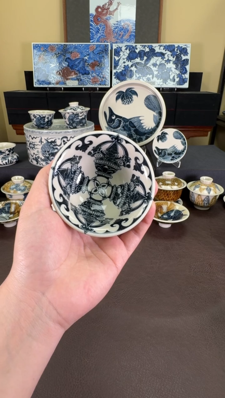 【闪购商品】二号釉金刚杵压手杯