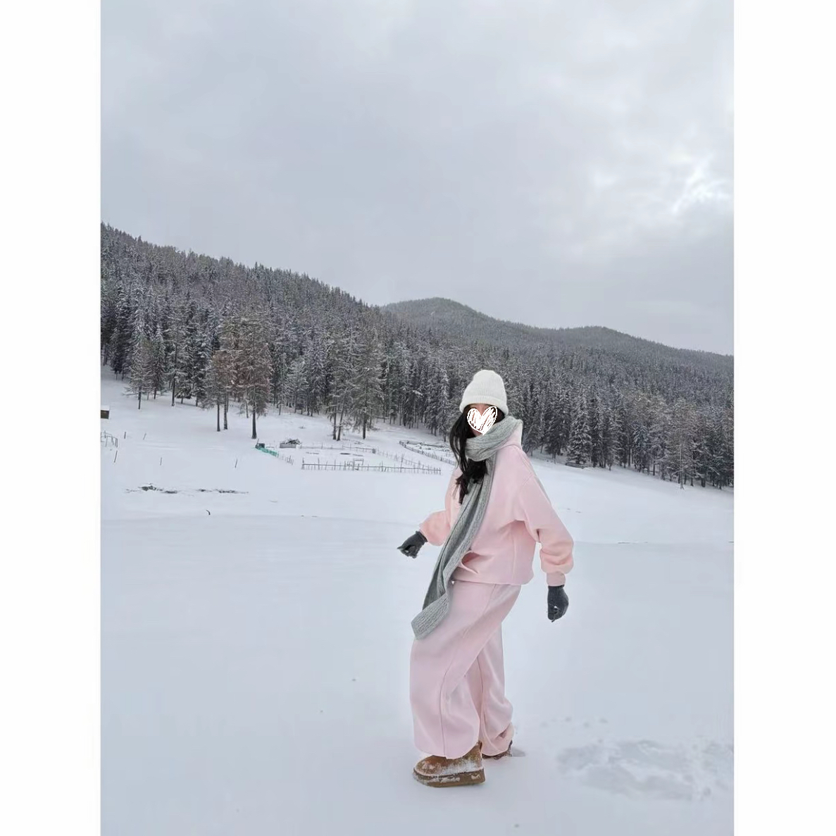 韩系ins百搭宽松加绒加厚休闲保暖宽松版型卫衣裤子套装D1003