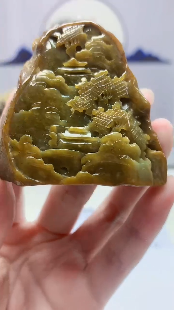 【闪购商品】定制翡翠未镶嵌4688zm-毛货挂件山水63