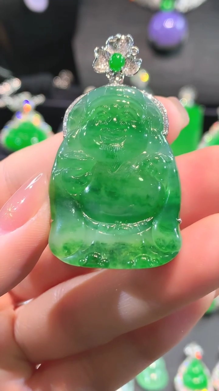 【闪购商品】翡翠吊坠(不含链)18K金镶嵌吊坠