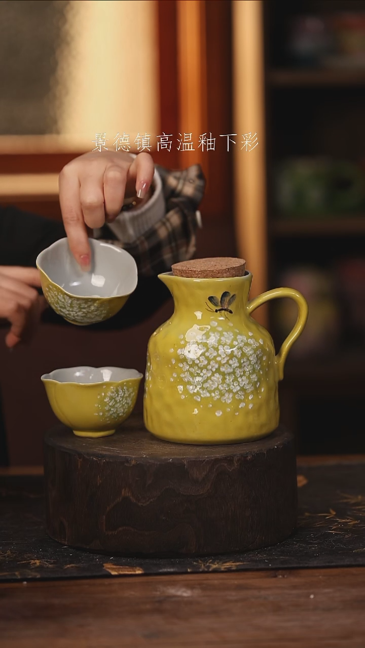 陶瓷景德镇高温釉下手绘陶瓷@L833@
