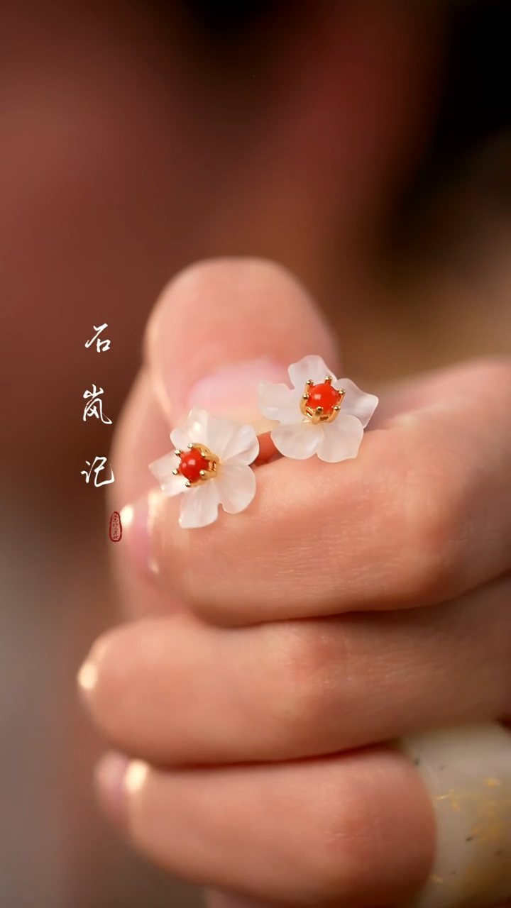 银S925镶嵌耳饰水晶天然