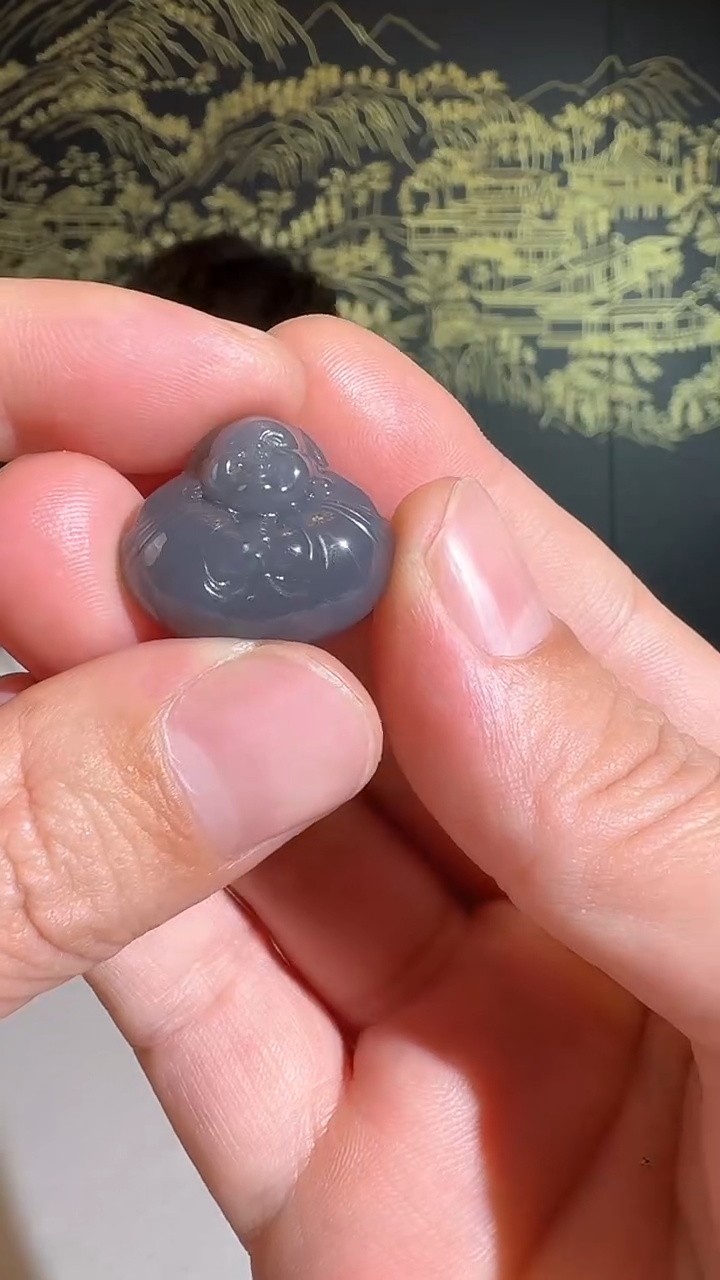 【闪购商品】和田玉佛公未镶嵌烟紫佛工